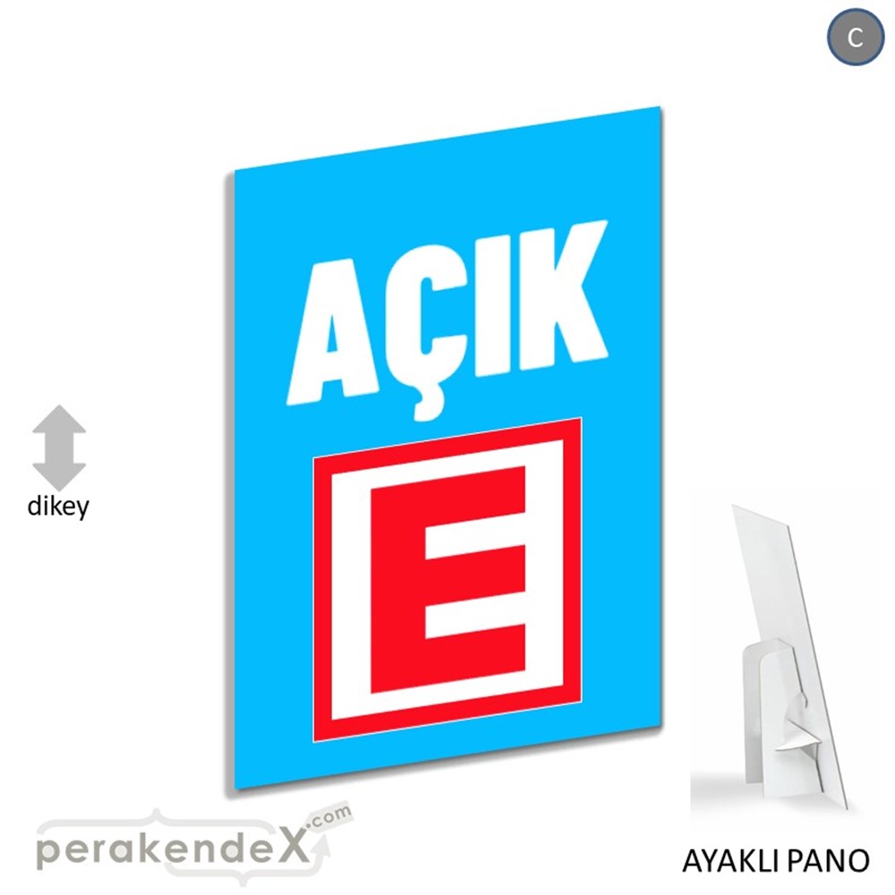Eczane Açık Yazısı KARTON AYAKLI POSTER,  PANO -dikdörtgen,tek yön baskıkarton ayaklı poster,  pano
