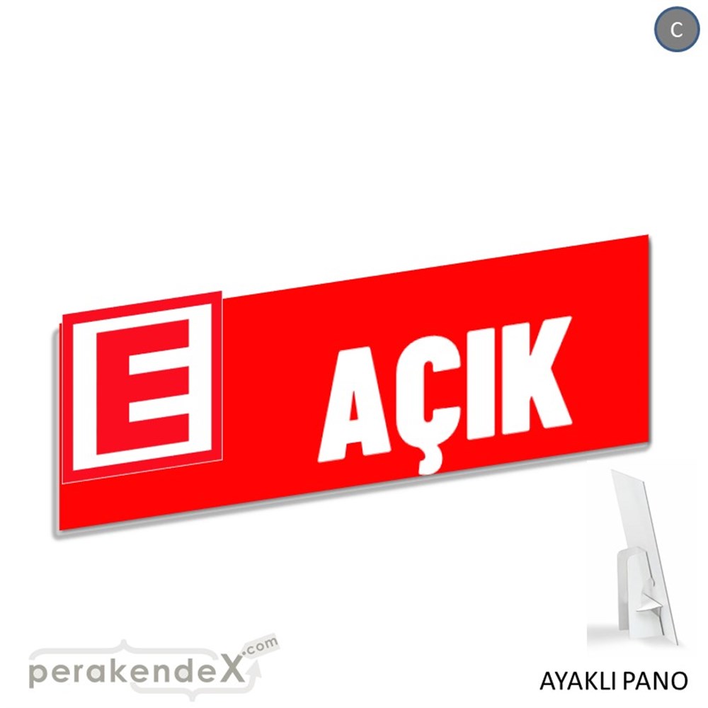 Eczane Açık Yazısı KARTON AYAKLI POSTER,  PANO (BANNER) -dikdörtgen,tek yön baskıkarton ayaklı poster,  pano