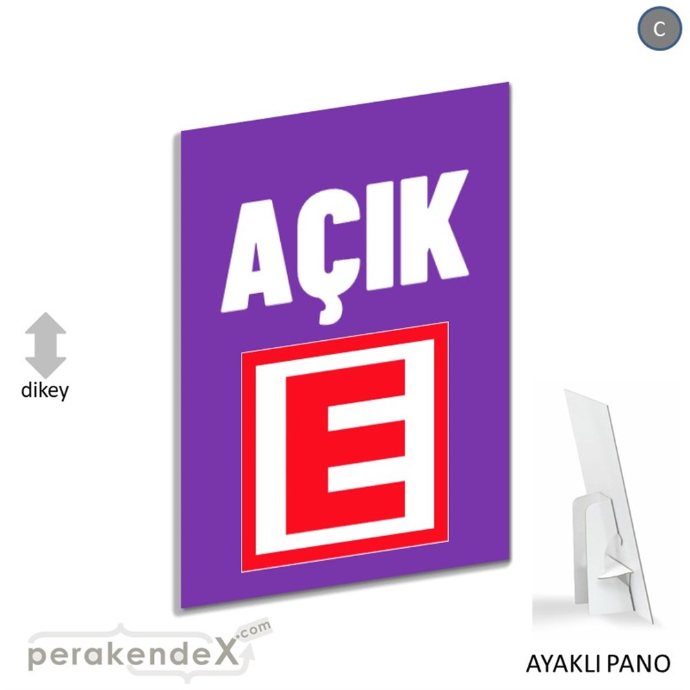 Eczane Açık Yazısı KARTON AYAKLI POSTER,  PANO -dikdörtgen,tek yön baskıkarton ayaklı poster,  pano