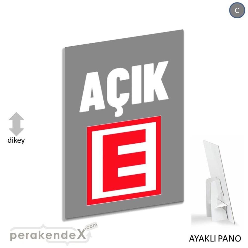 Eczane Açık Yazısı KARTON AYAKLI POSTER,  PANO -dikdörtgen,tek yön baskıkarton ayaklı poster,  pano