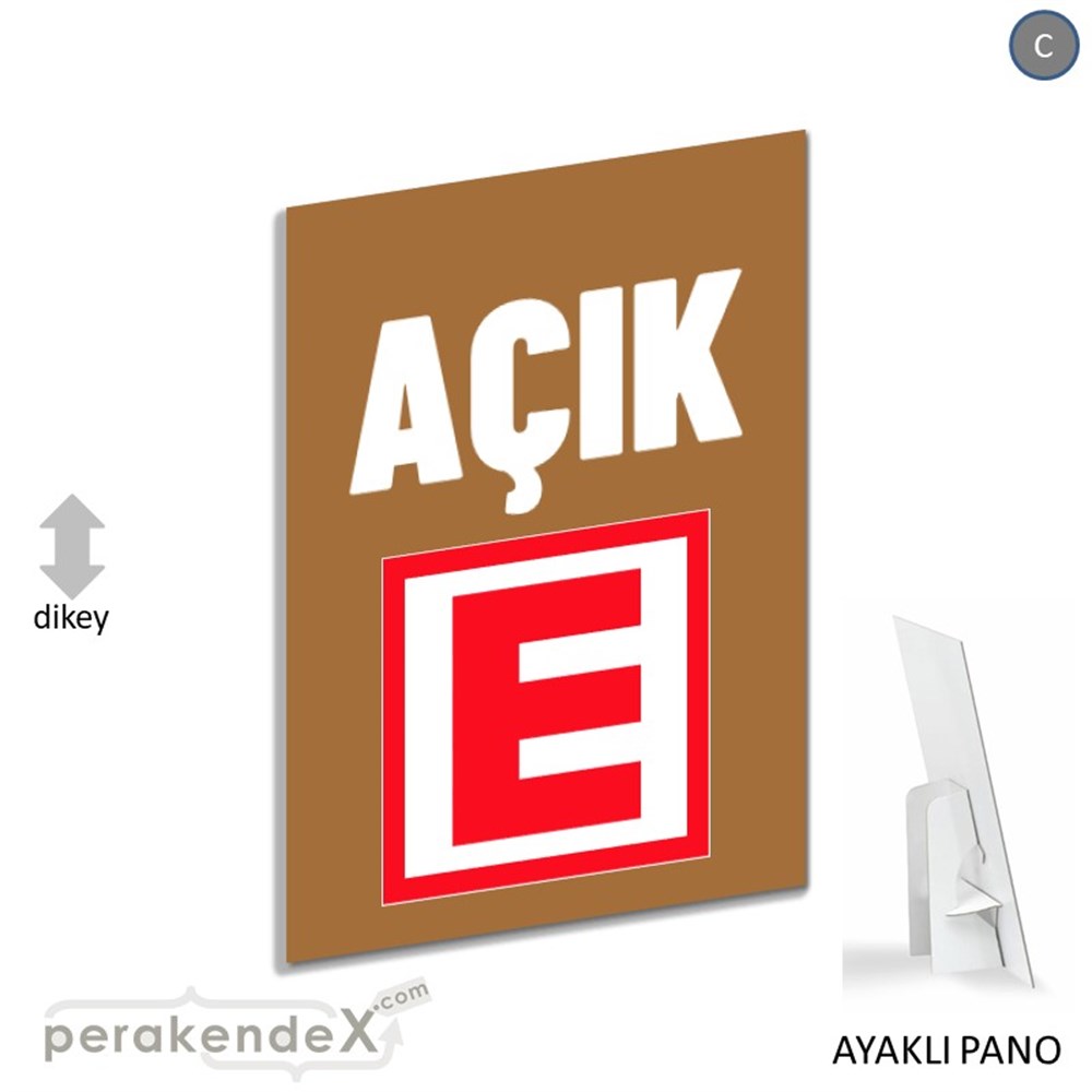 Eczane Açık Yazısı KARTON AYAKLI POSTER,  PANO -dikdörtgen,tek yön baskıkarton ayaklı poster,  pano