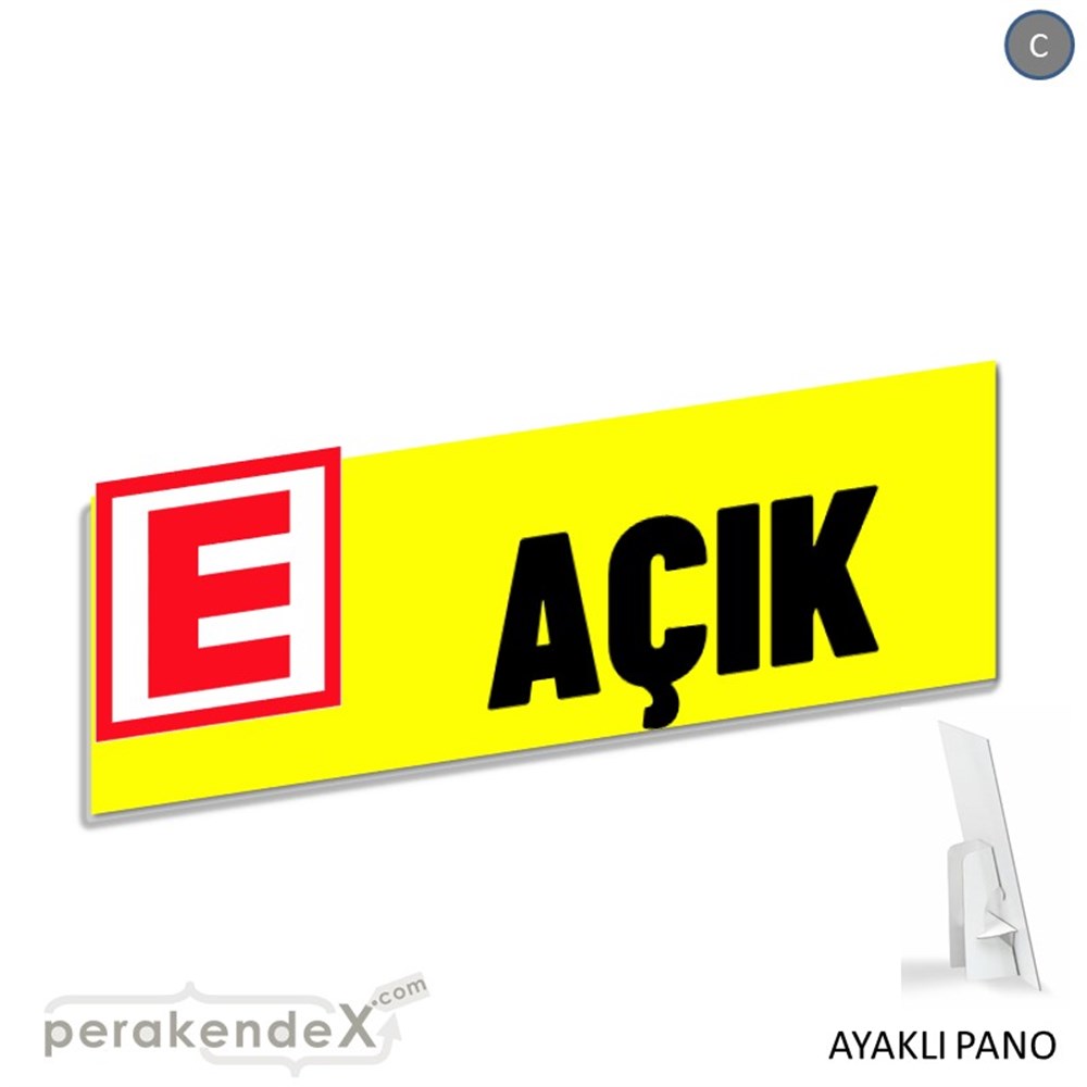 Eczane Açık Yazısı KARTON AYAKLI POSTER,  PANO (BANNER) -dikdörtgen,tek yön baskıkarton ayaklı poster,  pano
