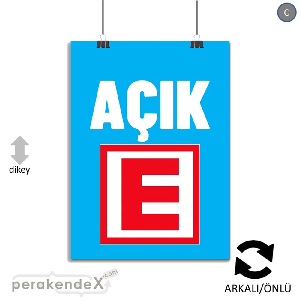 Eczane Açık Yazısı SERT PLASTİK POSTER,  AFİŞ -dikdörtgen,çift yön baskısert plastik poster,  afiş
