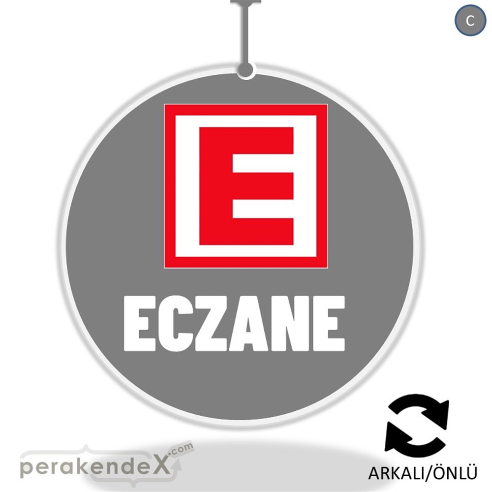 Eczane Yazısı DÖNKART -oval,çift yön baskıdön-kart