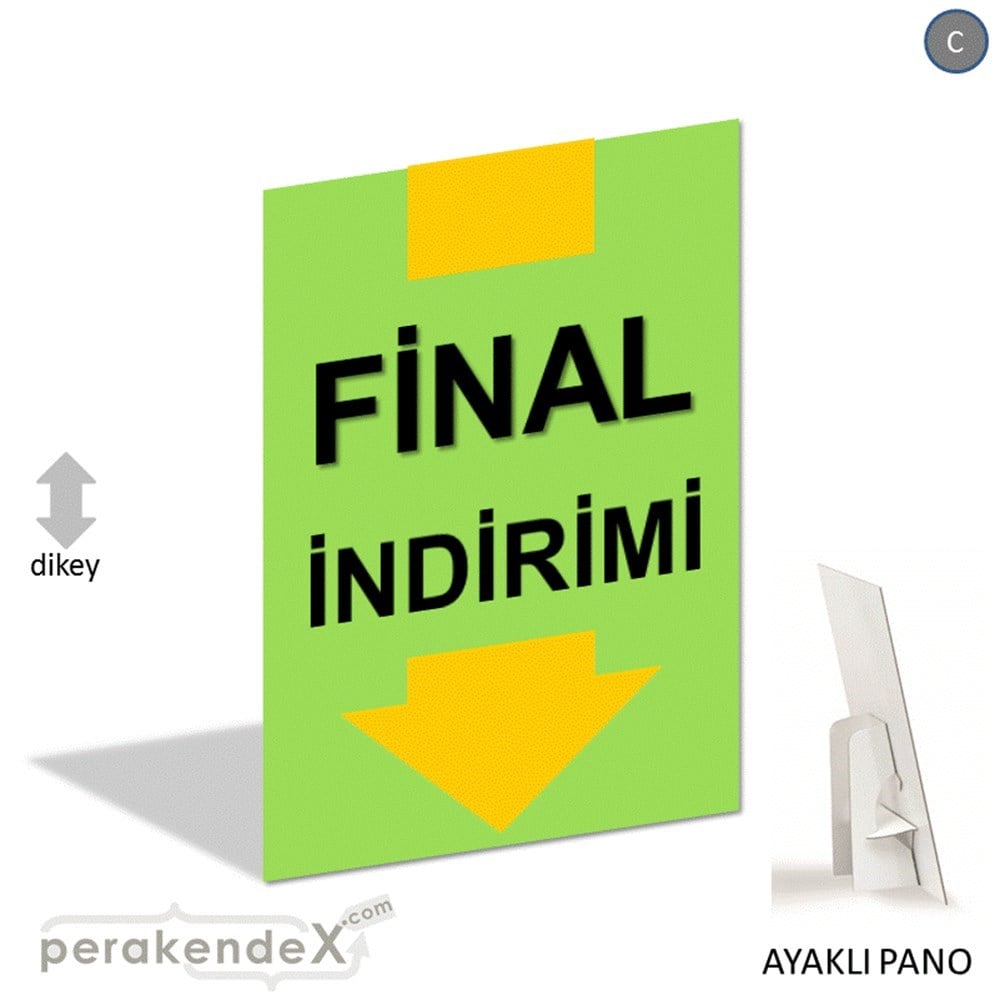 final indirimi AYAKLI REKLAM PANOSU -dikdörtgen,tek yön baskı