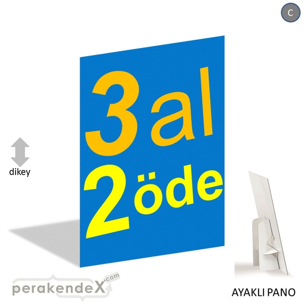 3 al 2 öde AYAKLI REKLAM PANOSU -dikdörtgen,tek yön baskı
