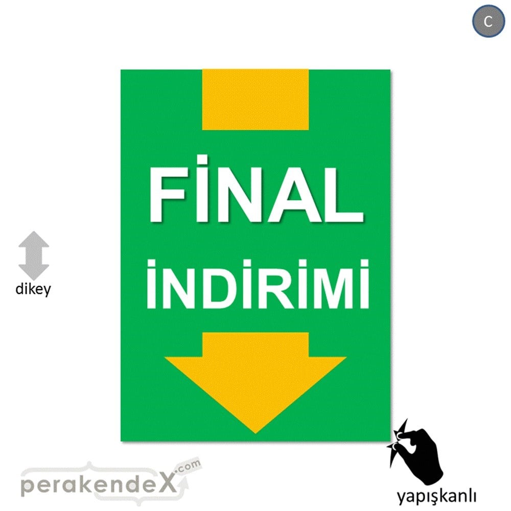 final indirimi CAMA YAPIŞAN FOLYO -dikdörtgen,tek yön baskı