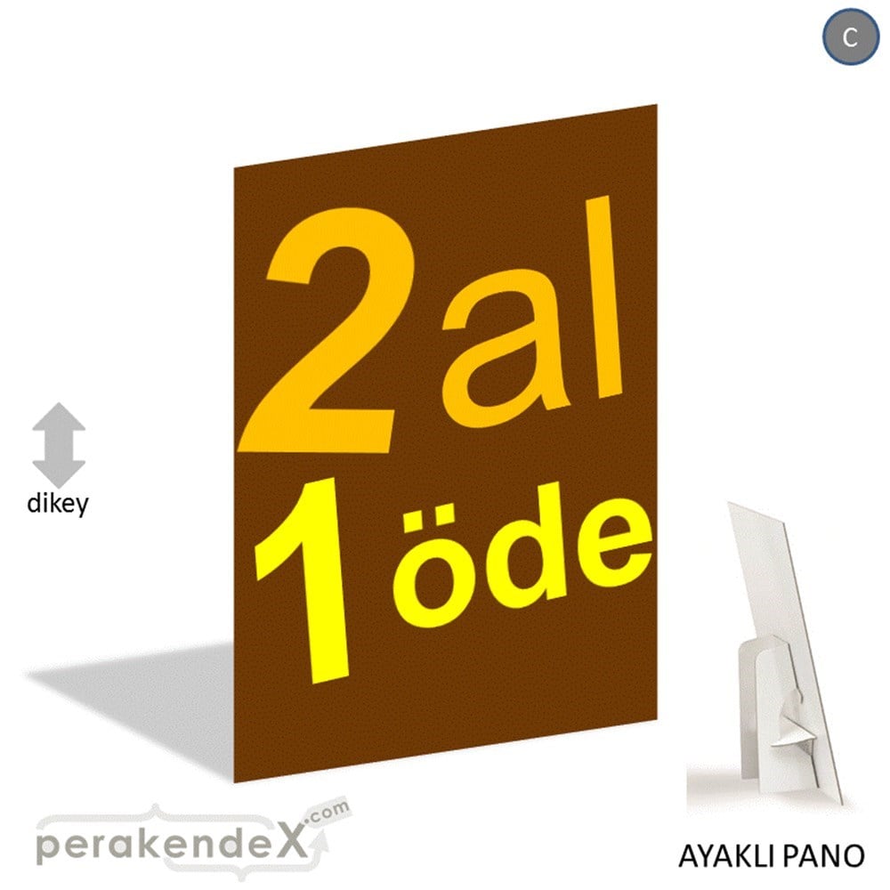 2 al 1 öde AYAKLI REKLAM PANOSU -dikdörtgen,tek yön baskı