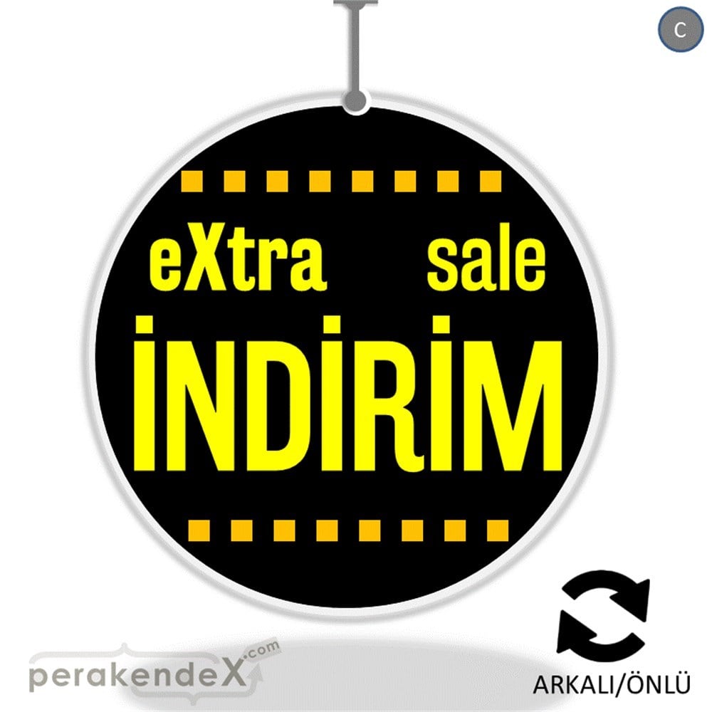 extra sale indirim DÖNKARTI -oval,çift yön baskı