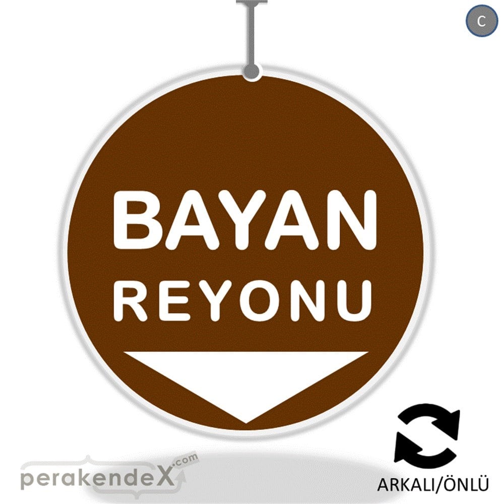 bayan reyonu yönlendirme DÖNKARTI -oval,çift yön baskı