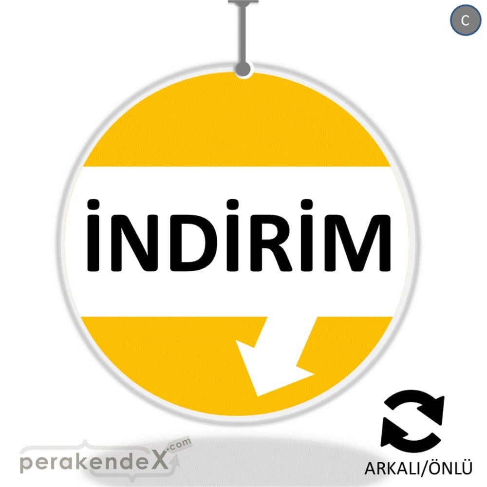 2 oklu indirim DÖNKARTI -oval,çift yön baskı