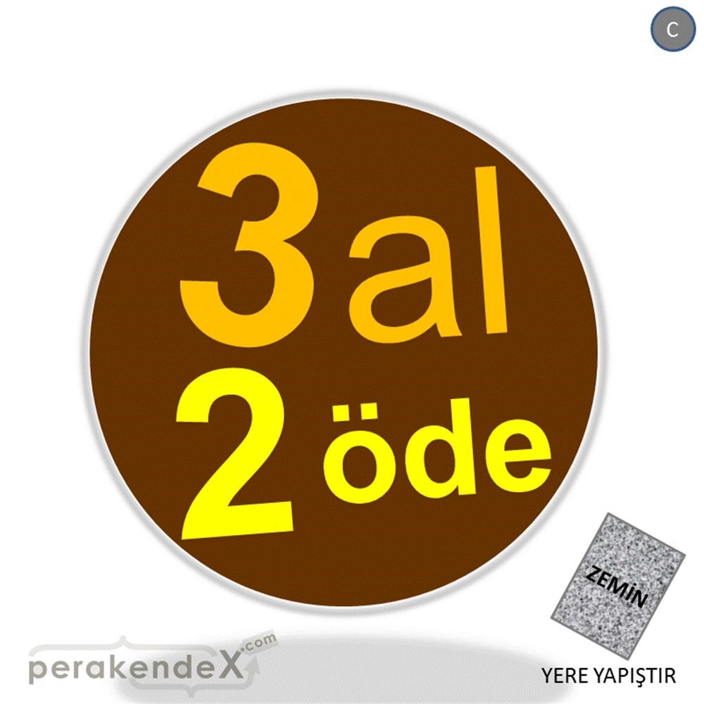 3 al 2 öde YER ZEMİNE YAPIŞIR -oval,tek yön baskı