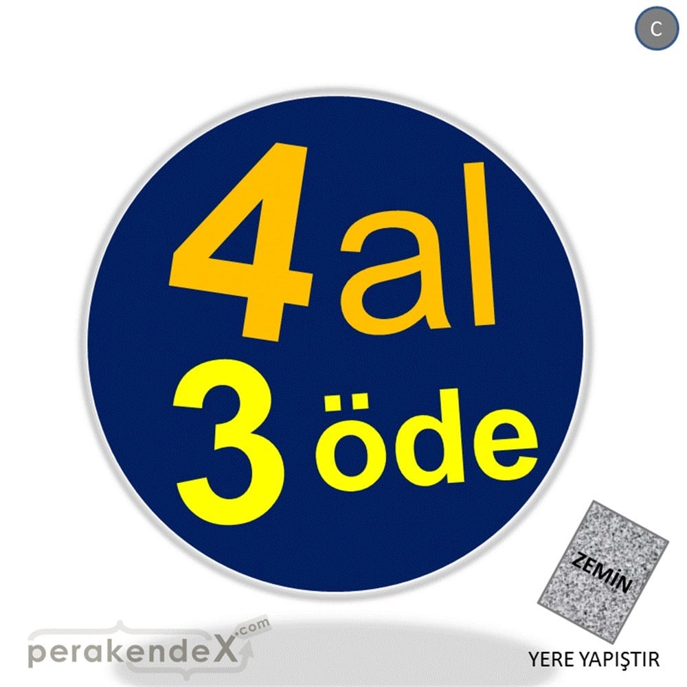 4 al 3 öde YER ZEMİNE YAPIŞIR -oval,tek yön baskı