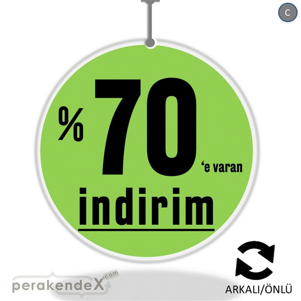 yüzde 70 e varan indirim DÖNKARTI -oval,çift yön baskı