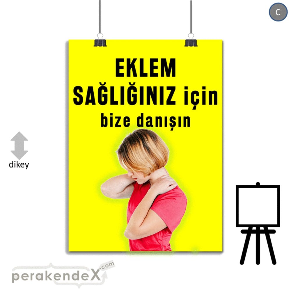 Eklem Sağlığınız İçin Bize Danışın SERT PLASTİK POSTER,  AFİŞ -dikdörtgen,tek yön baskı