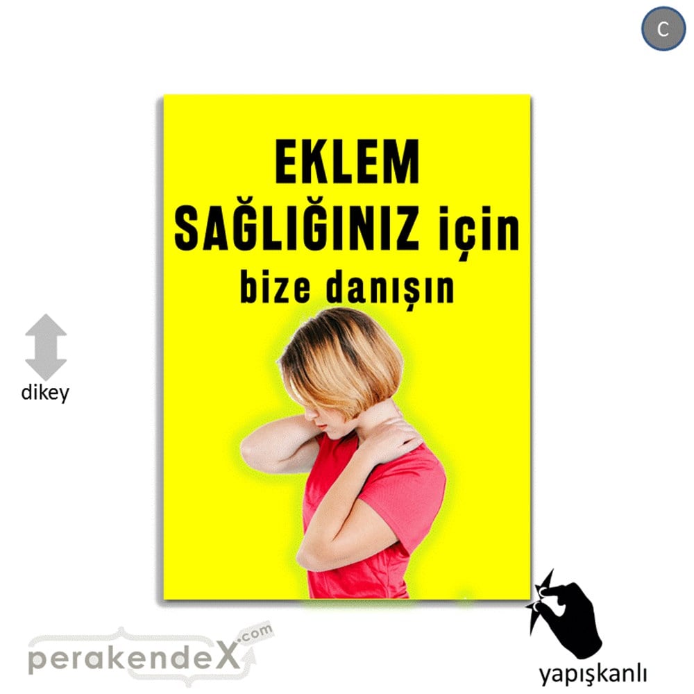 Eklem Sağlığınız İçin Bize Danışın VİTRİN - CAM FOLYO,  VİNİL -dikdörtgen,tek yön baskı