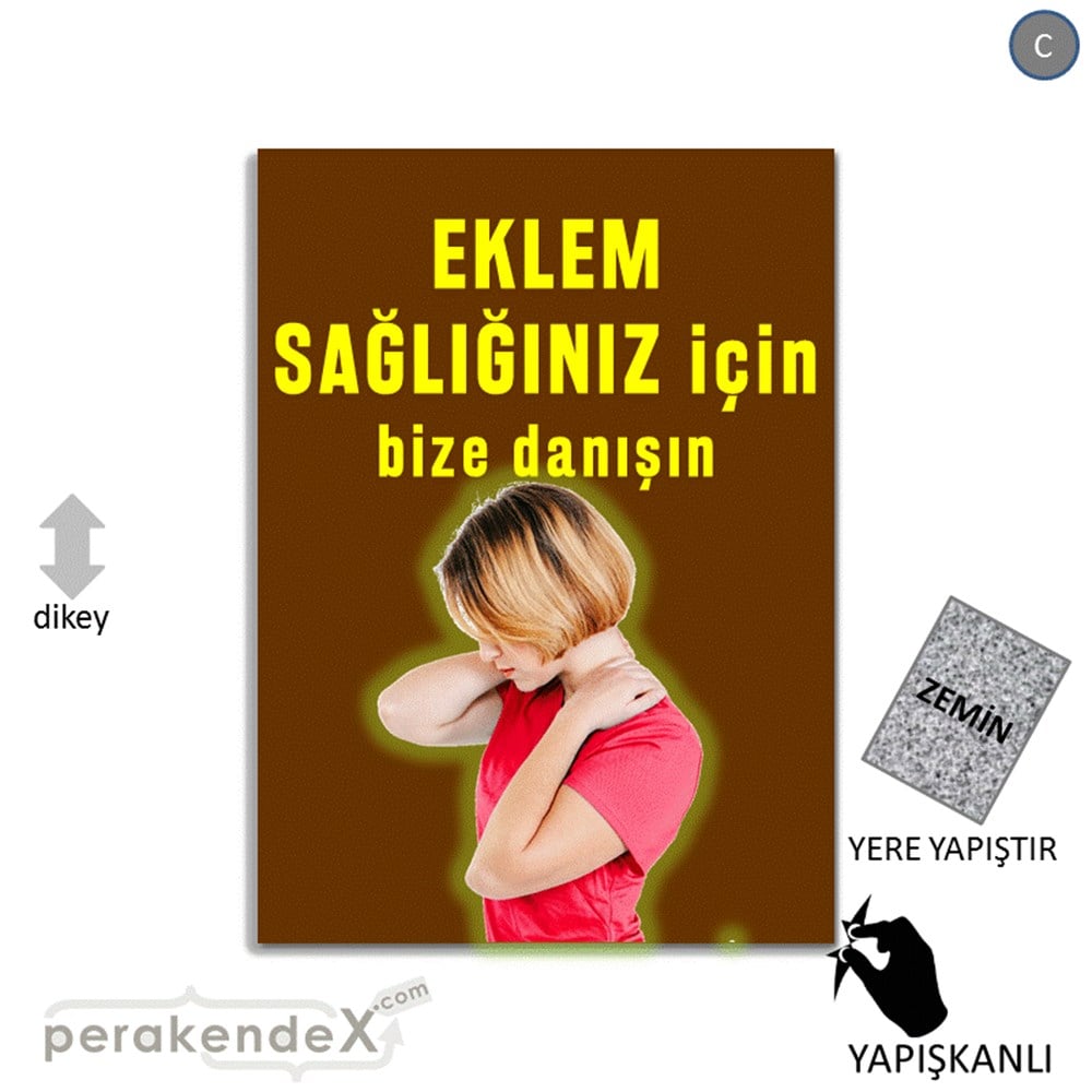 Eklem Sağlığınız İçin Bize Danışın YER - ZEMİN FOLYO,  VİNİL -dikdörtgen,tek yön baskı