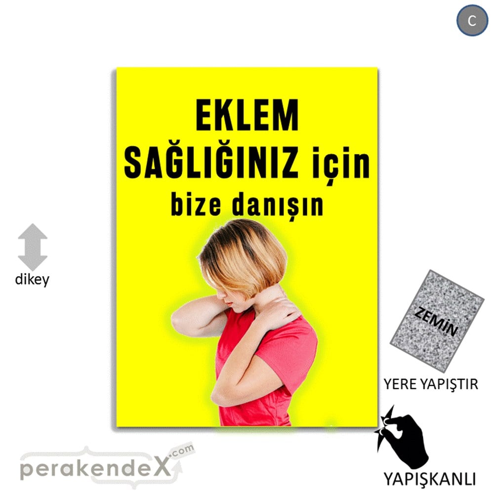 Eklem Sağlığınız İçin Bize Danışın YER - ZEMİN FOLYO,  VİNİL -dikdörtgen,tek yön baskı