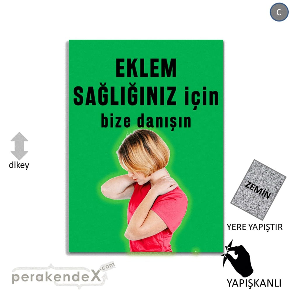 Eklem Sağlığınız İçin Bize Danışın YER - ZEMİN FOLYO,  VİNİL -dikdörtgen,tek yön baskı