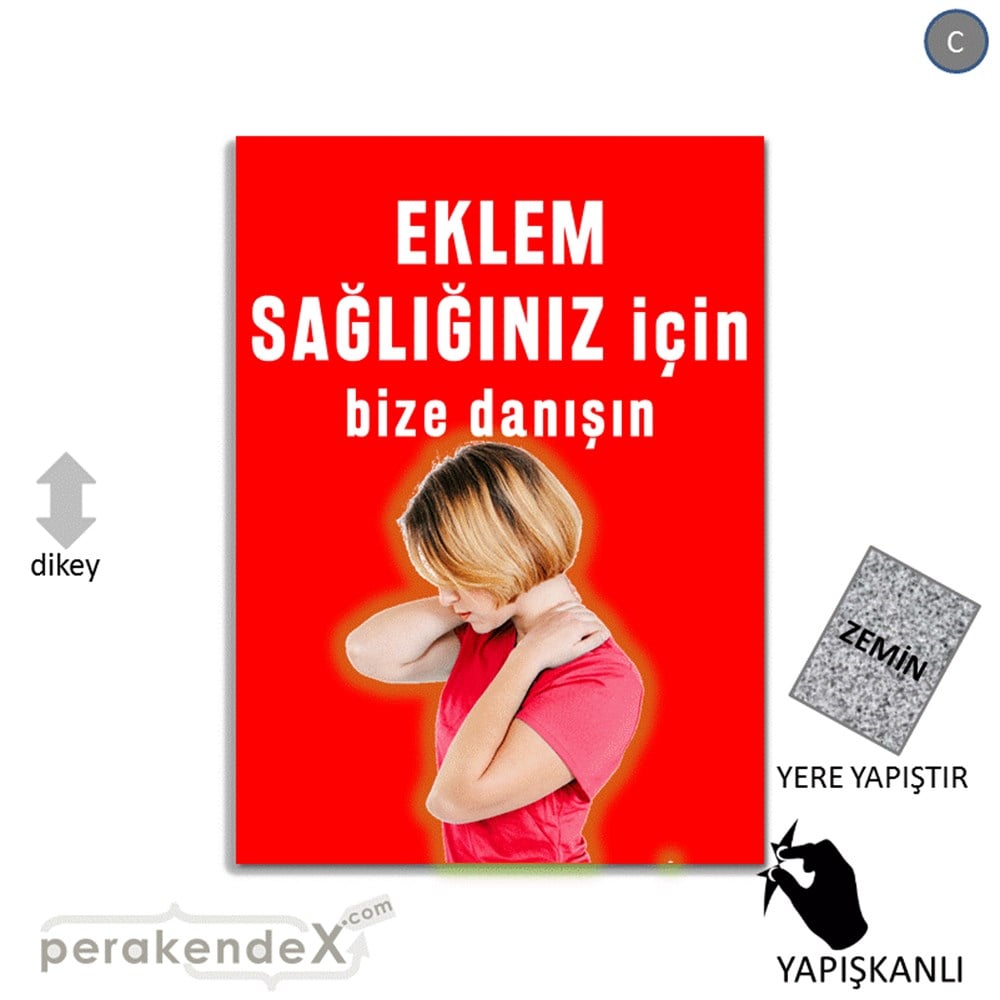 Eklem Sağlığınız İçin Bize Danışın YER - ZEMİN FOLYO,  VİNİL -dikdörtgen,tek yön baskı