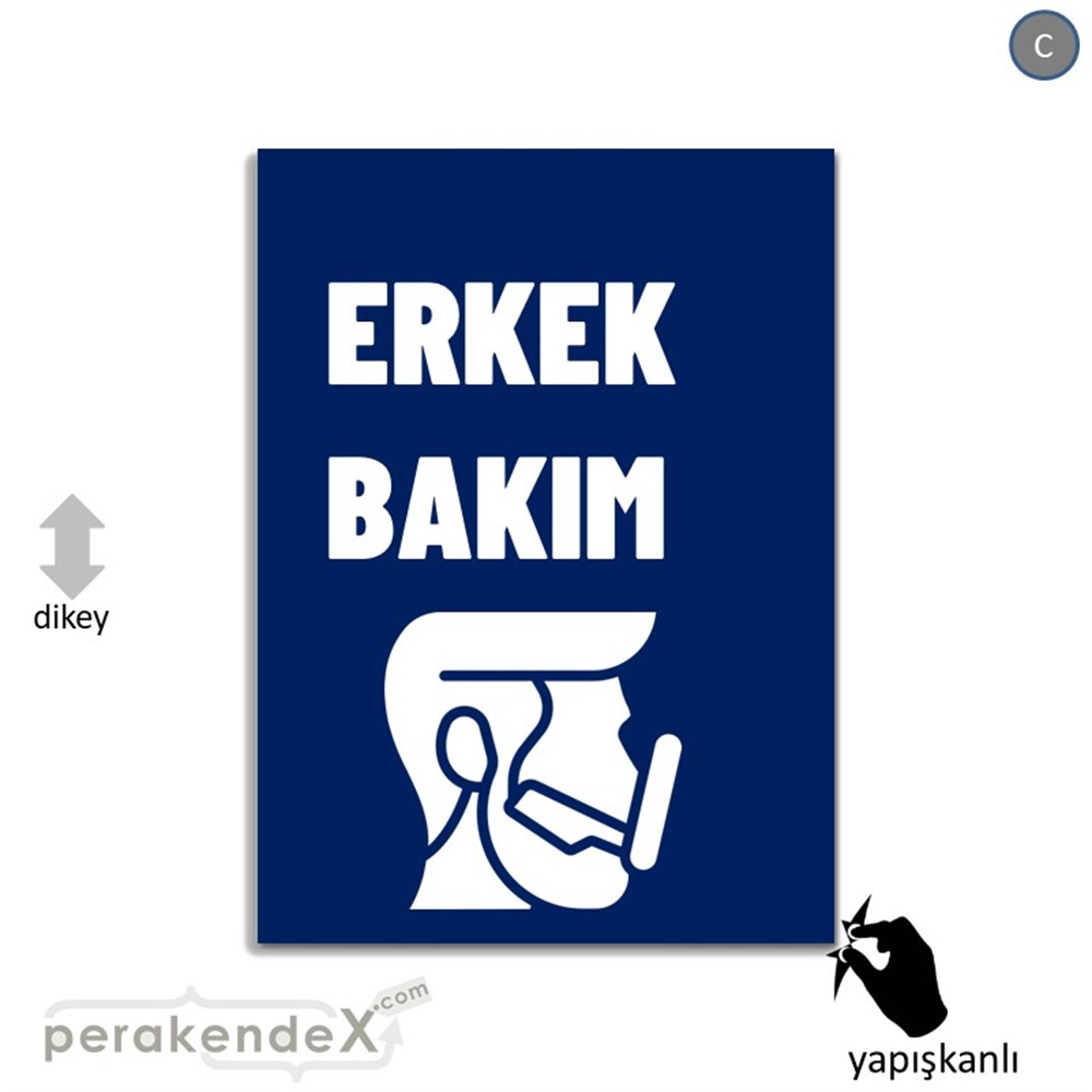 Erkek Bakım Ürün Çeşitleri VİTRİN - CAM FOLYO,  VİNİL -dikdörtgen,tek yön baskıvitrin - cam folyo,  vinil