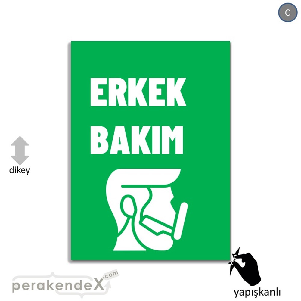 Erkek Bakım Ürün Çeşitleri VİTRİN - CAM FOLYO,  VİNİL -dikdörtgen,tek yön baskıvitrin - cam folyo,  vinil