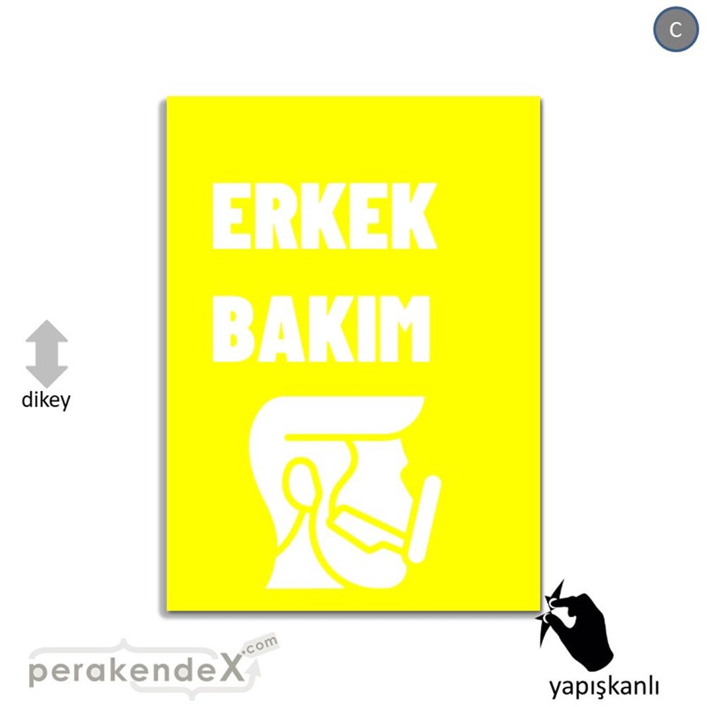 Erkek Bakım Ürün Çeşitleri VİTRİN - CAM FOLYO,  VİNİL -dikdörtgen,tek yön baskıvitrin - cam folyo,  vinil