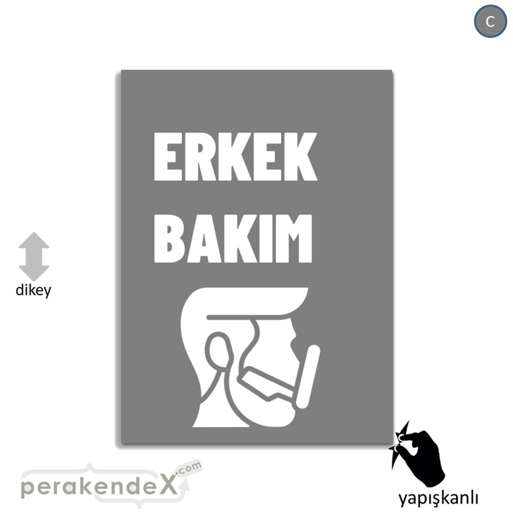 Erkek Bakım Ürün Çeşitleri VİTRİN - CAM FOLYO,  VİNİL -dikdörtgen,tek yön baskıvitrin - cam folyo,  vinil
