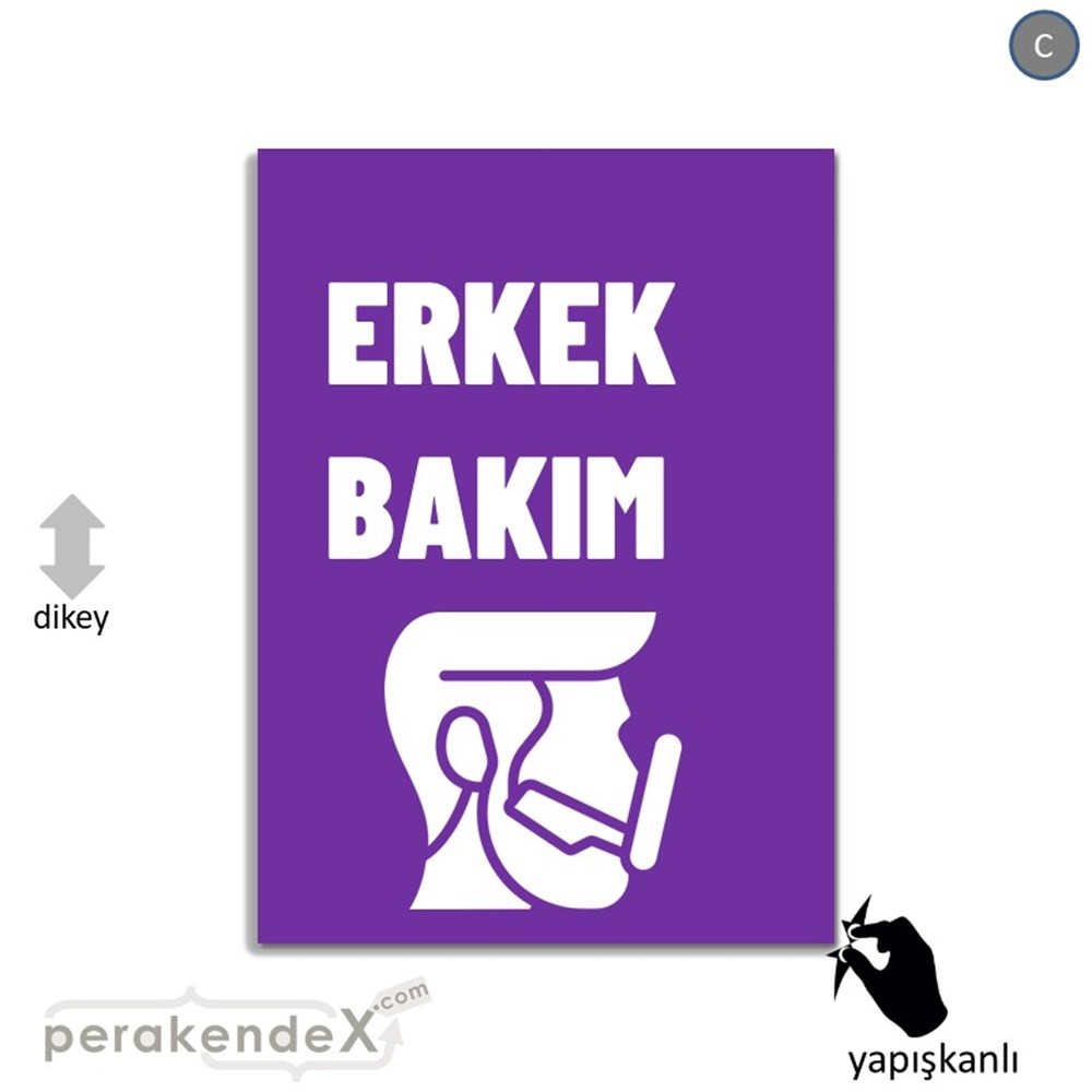 Erkek Bakım Ürün Çeşitleri VİTRİN - CAM FOLYO,  VİNİL -dikdörtgen,tek yön baskıvitrin - cam folyo,  vinil