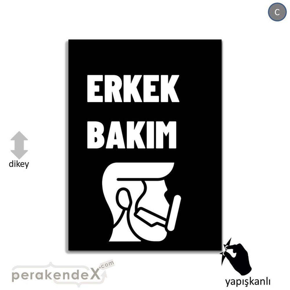 Erkek Bakım Ürün Çeşitleri VİTRİN - CAM FOLYO,  VİNİL -dikdörtgen,tek yön baskıvitrin - cam folyo,  vinil