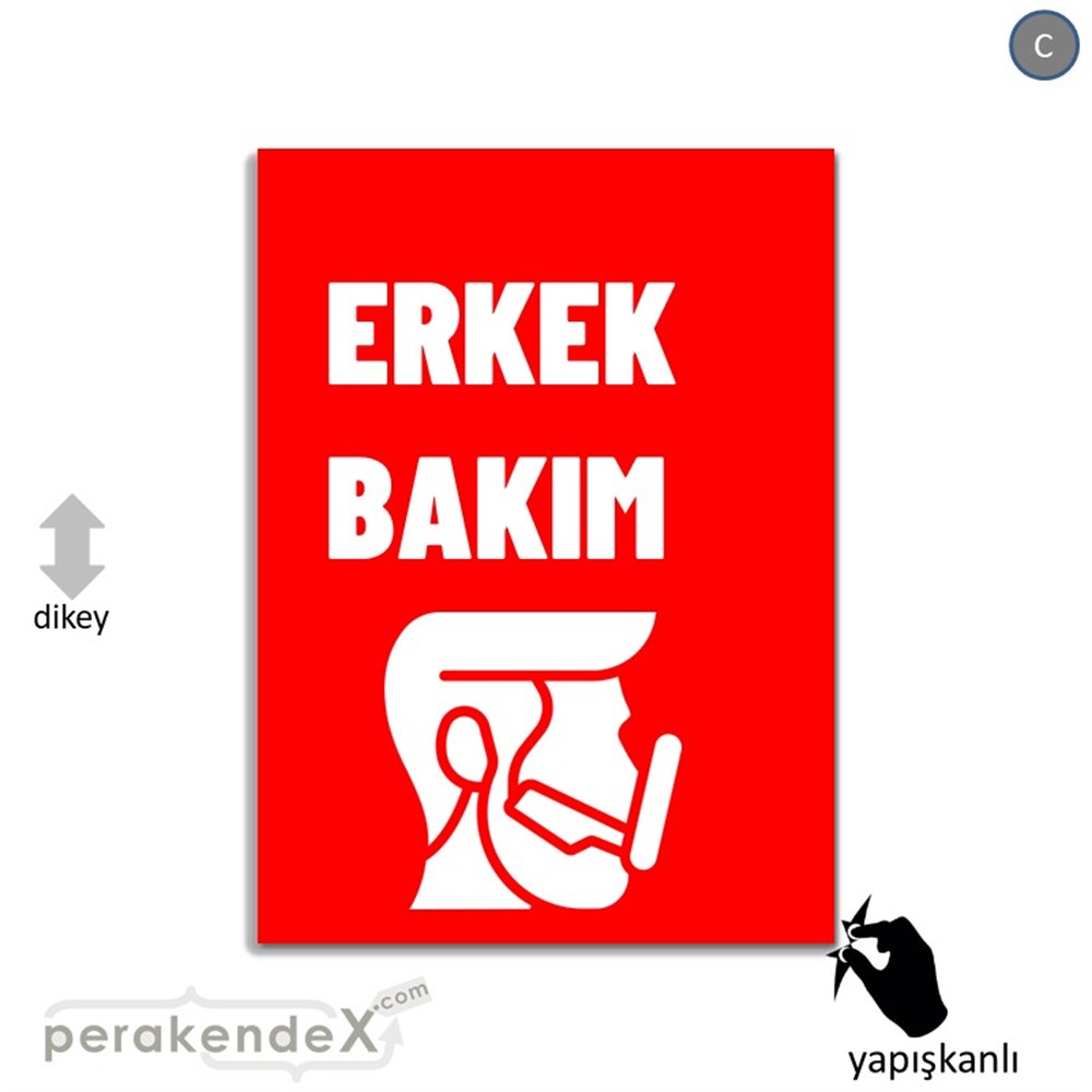 Erkek Bakım Ürün Çeşitleri VİTRİN - CAM FOLYO,  VİNİL -dikdörtgen,tek yön baskıvitrin - cam folyo,  vinil