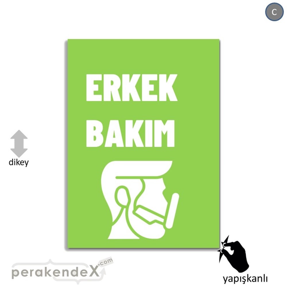 Erkek Bakım Ürün Çeşitleri VİTRİN - CAM FOLYO,  VİNİL -dikdörtgen,tek yön baskıvitrin - cam folyo,  vinil