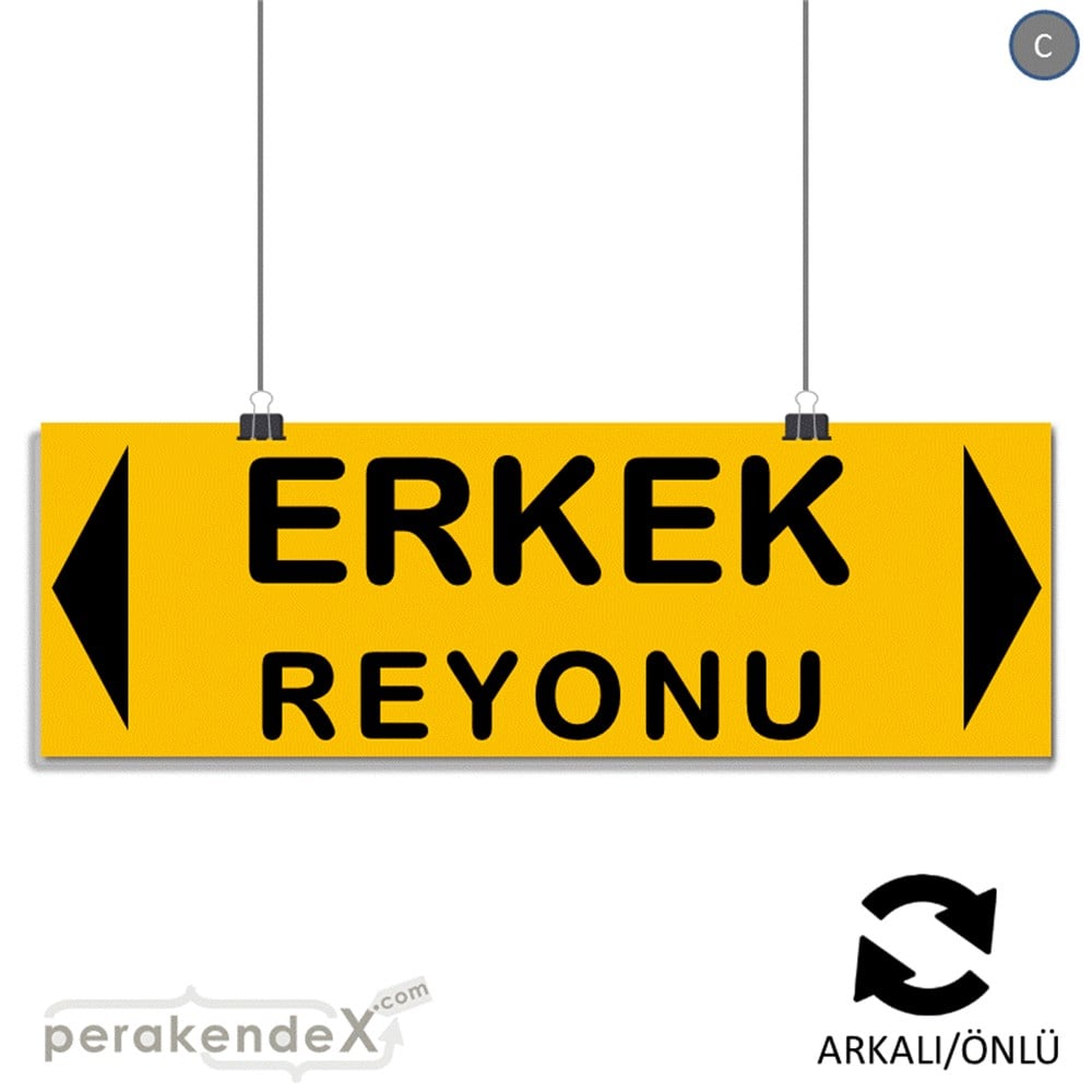 erkek reyonu yönlendirme SERT PLASTİK BANNER  -dikdörtgen,çift yön baskı
