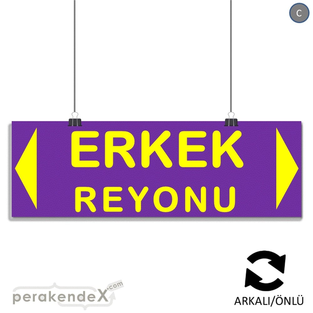 erkek reyonu yönlendirme SERT PLASTİK BANNER  -dikdörtgen,çift yön baskı