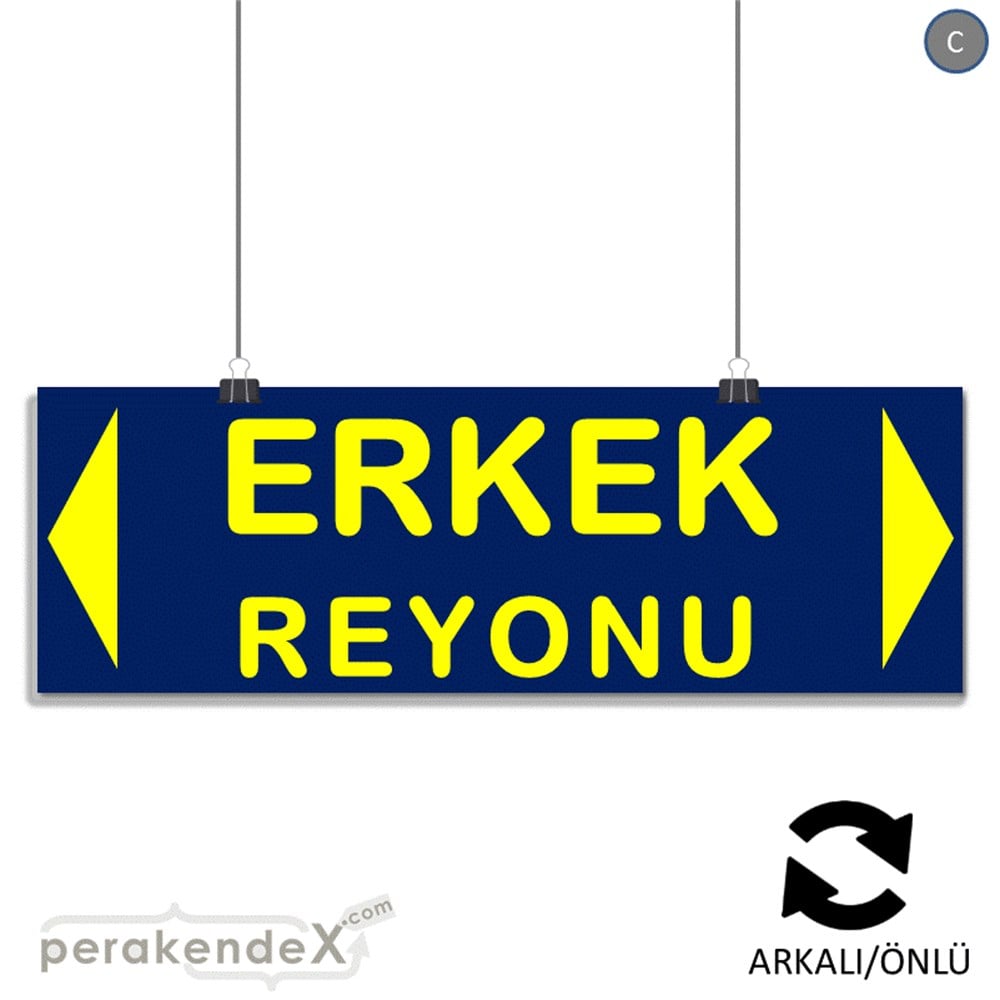 erkek reyonu yönlendirme SERT PLASTİK BANNER  -dikdörtgen,çift yön baskı