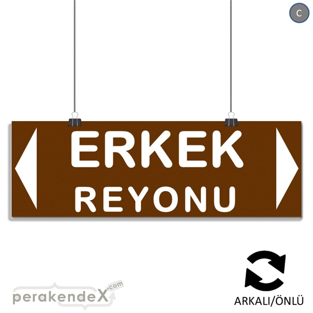 erkek reyonu yönlendirme SERT PLASTİK BANNER  -dikdörtgen,çift yön baskı
