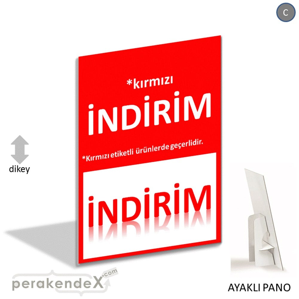 etiket rengine göre indirim AYAKLI REKLAM PANOSU -dikdörtgen,tek yön baskı