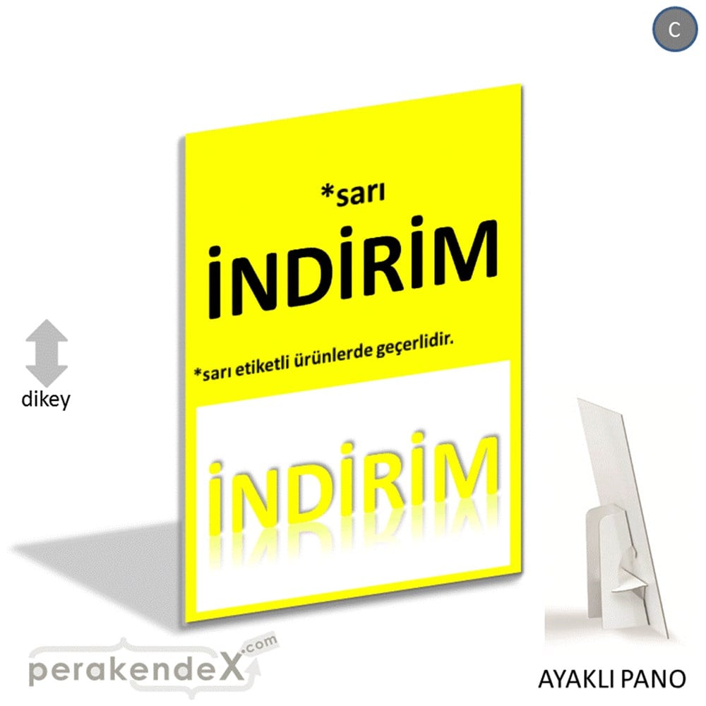etiket rengine göre indirim AYAKLI REKLAM PANOSU -dikdörtgen,tek yön baskı