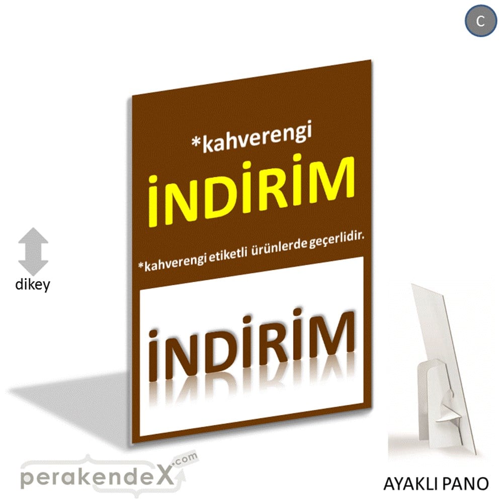 etiket rengine göre indirim AYAKLI REKLAM PANOSU -dikdörtgen,tek yön baskı