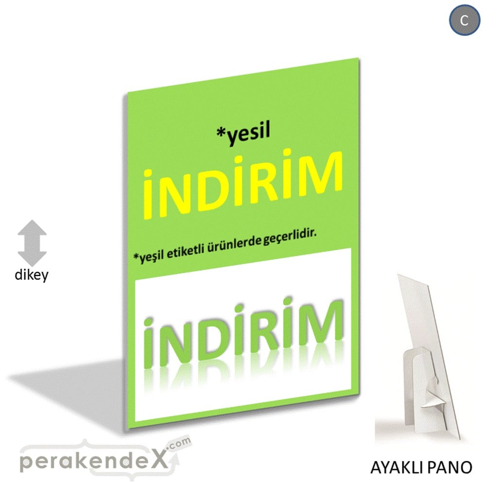 etiket rengine göre indirim AYAKLI REKLAM PANOSU -dikdörtgen,tek yön baskı