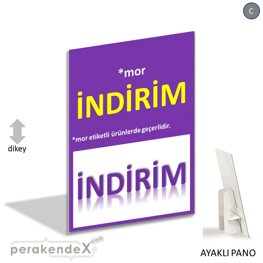 etiket rengine göre indirim AYAKLI REKLAM PANOSU -dikdörtgen,tek yön baskı
