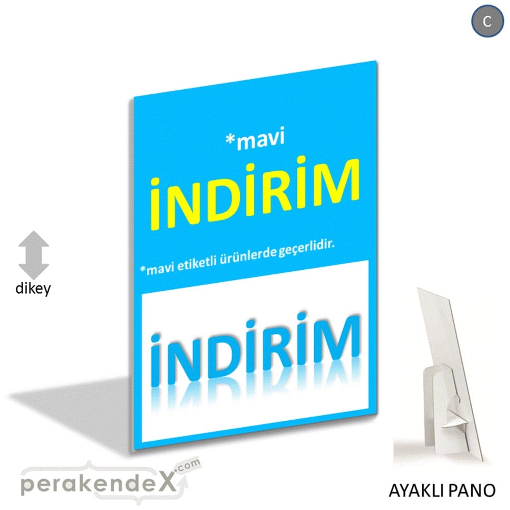 etiket rengine göre indirim AYAKLI REKLAM PANOSU -dikdörtgen,tek yön baskı