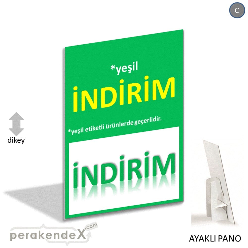 etiket rengine göre indirim AYAKLI REKLAM PANOSU -dikdörtgen,tek yön baskı