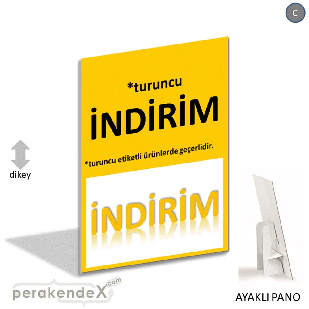 etiket rengine göre indirim AYAKLI REKLAM PANOSU -dikdörtgen,tek yön baskı