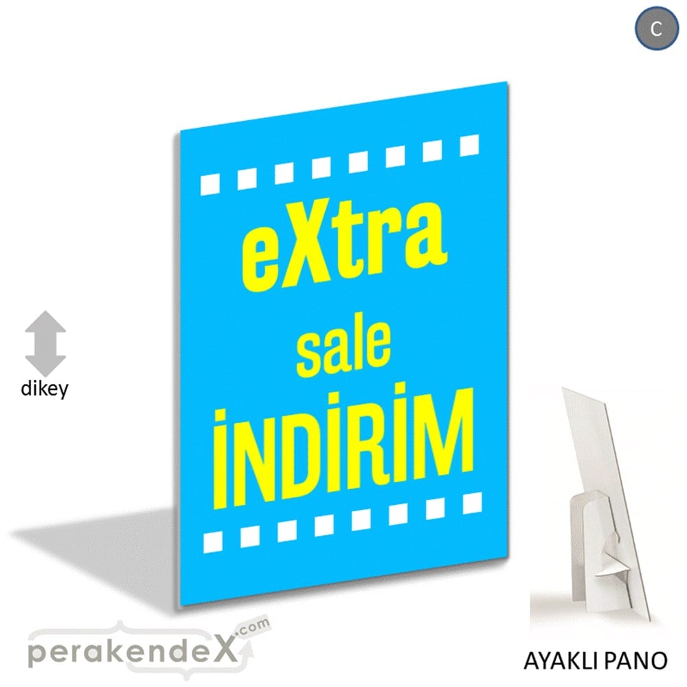 extra sale indirim AYAKLI REKLAM PANOSU -dikdörtgen,tek yön baskı