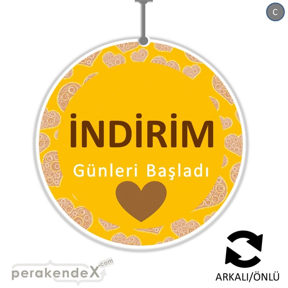 indirim günleri başladı DÖNKARTI -oval,çift yön baskı