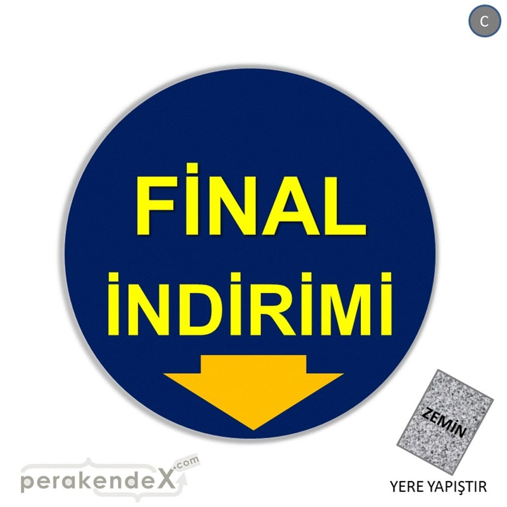 final indirimi YER ZEMİNE YAPIŞIR -oval,tek yön baskı