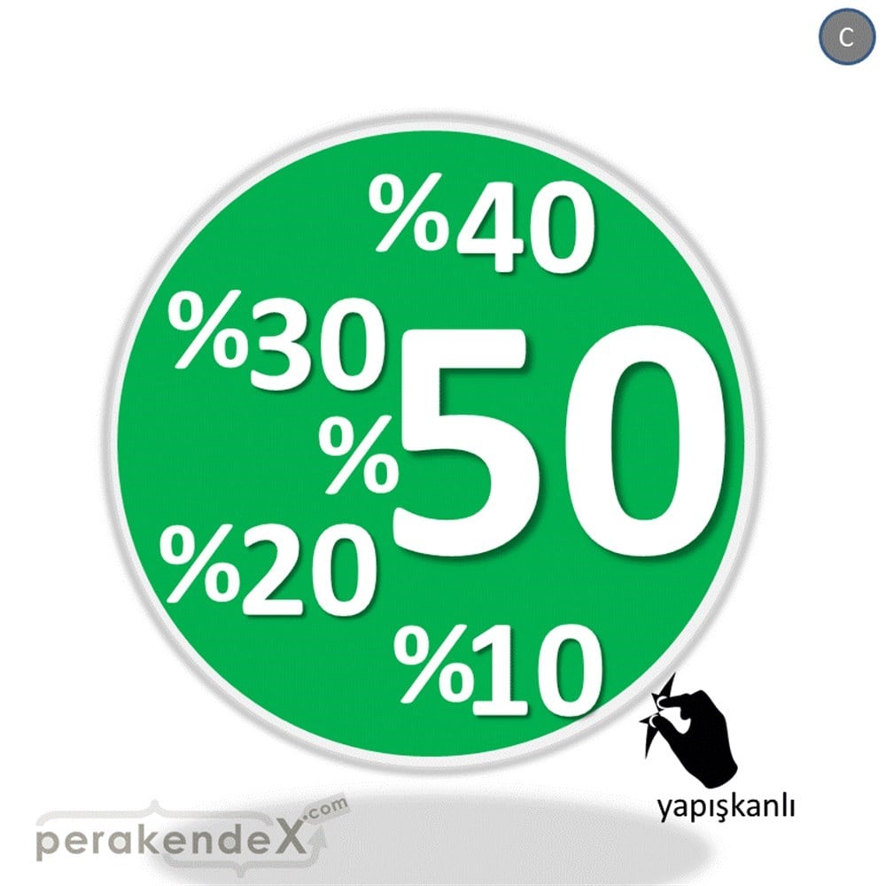 yüzde(50-40-30-20-10) indirim CAMA YAPIŞAN FOLYO -oval,tek yön baskı