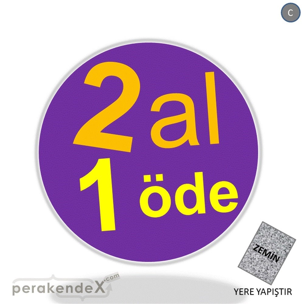 2 al 1 öde YER ZEMİNE YAPIŞIR -oval,tek yön baskı