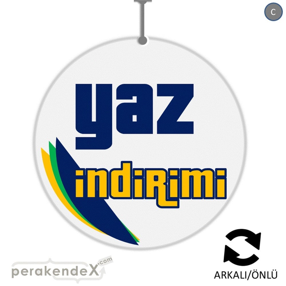 yaz indirimi DÖNKARTI -oval,çift yön baskı